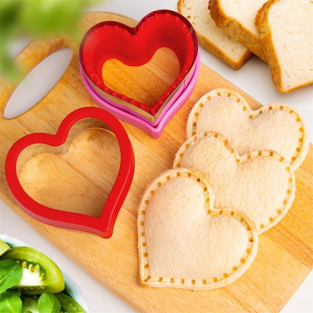 Uncrustables sandwich made with heart-shaped cookie cutter