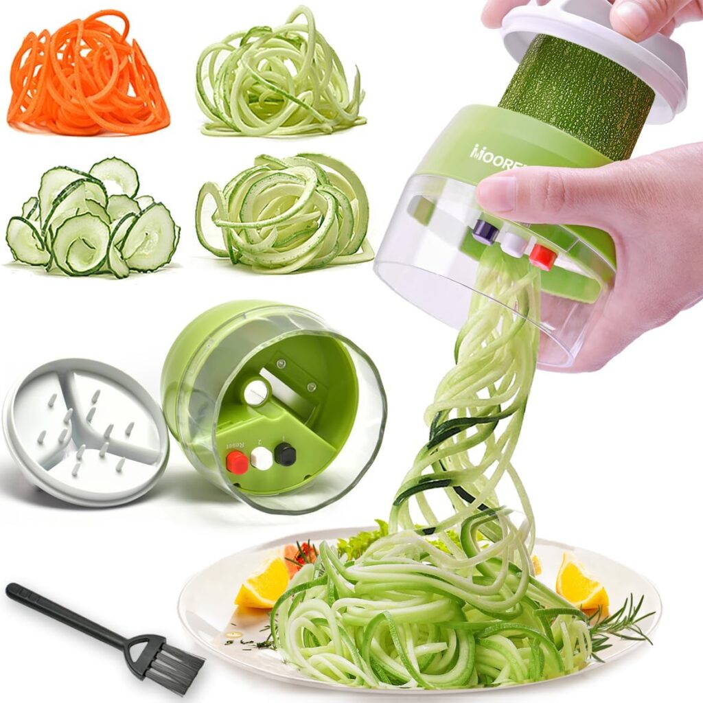 Zucchini spiralizer used to make fresh zucchini noodles for summer recipes